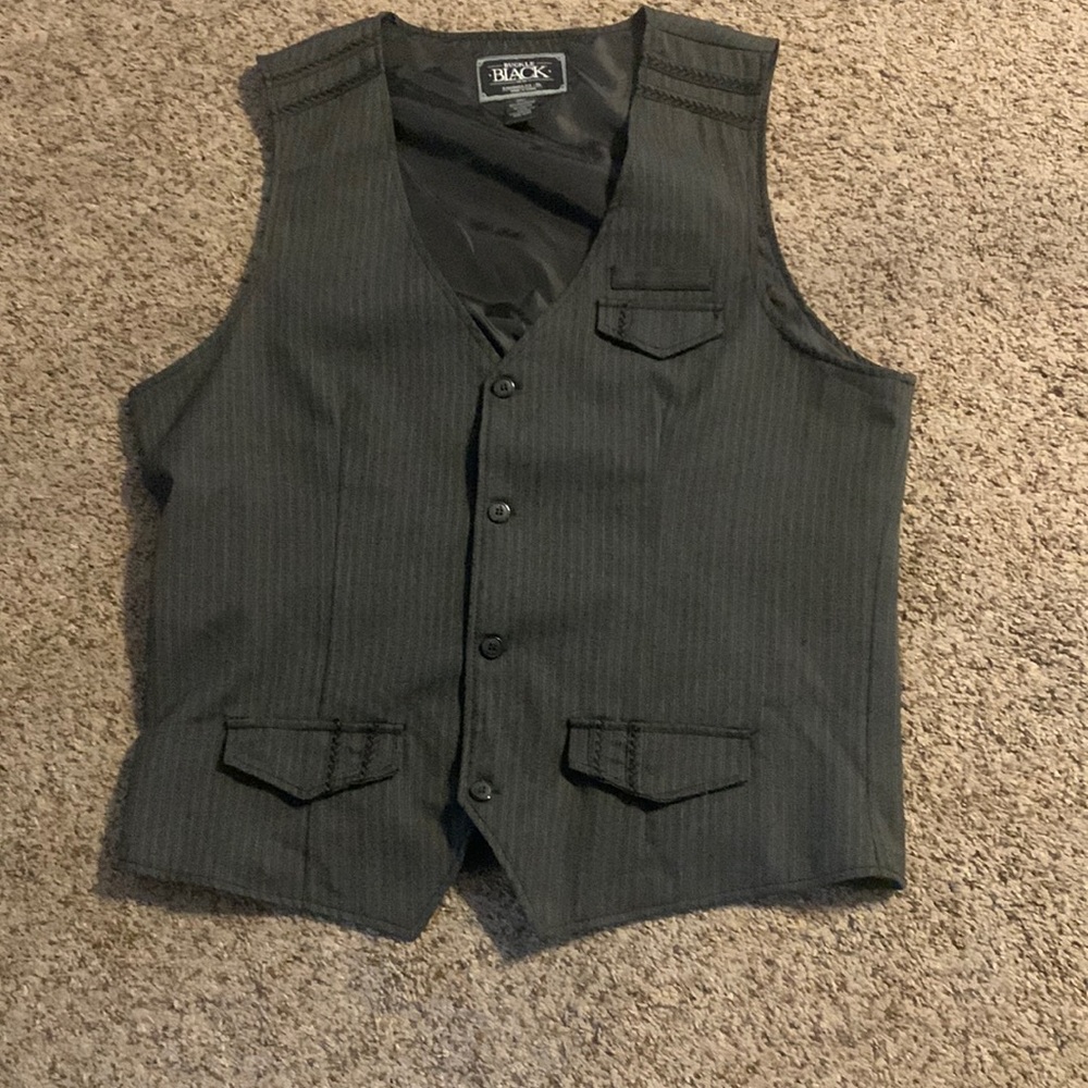 Men’s Buckle black and gray stripe vest, XL
